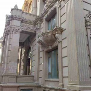 商洛 黄金麻花岗岩光面别墅外墙干挂施工完成