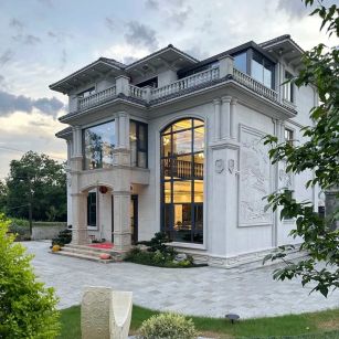 商洛 白麻花岗岩私人别墅干挂石材豪华定制