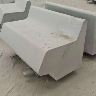 商洛 芝麻白花岗岩异形坐凳，石凳