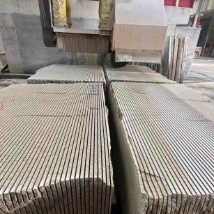 商洛 车间生产日常，黄金麻白麻花岗岩