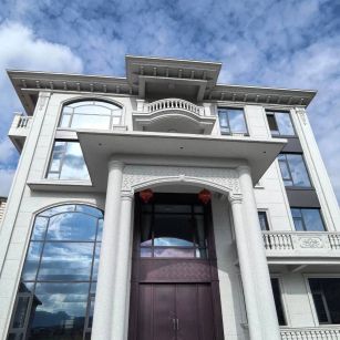 商洛白麻别墅外墙干挂石材效果示例