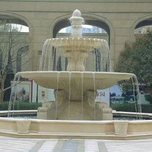 商洛 黄金麻花岗岩异型加工——户外庭院石雕流水喷泉