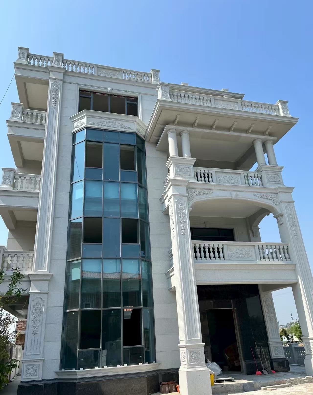 商洛 白麻花岗岩别墅外墙干挂效果展示