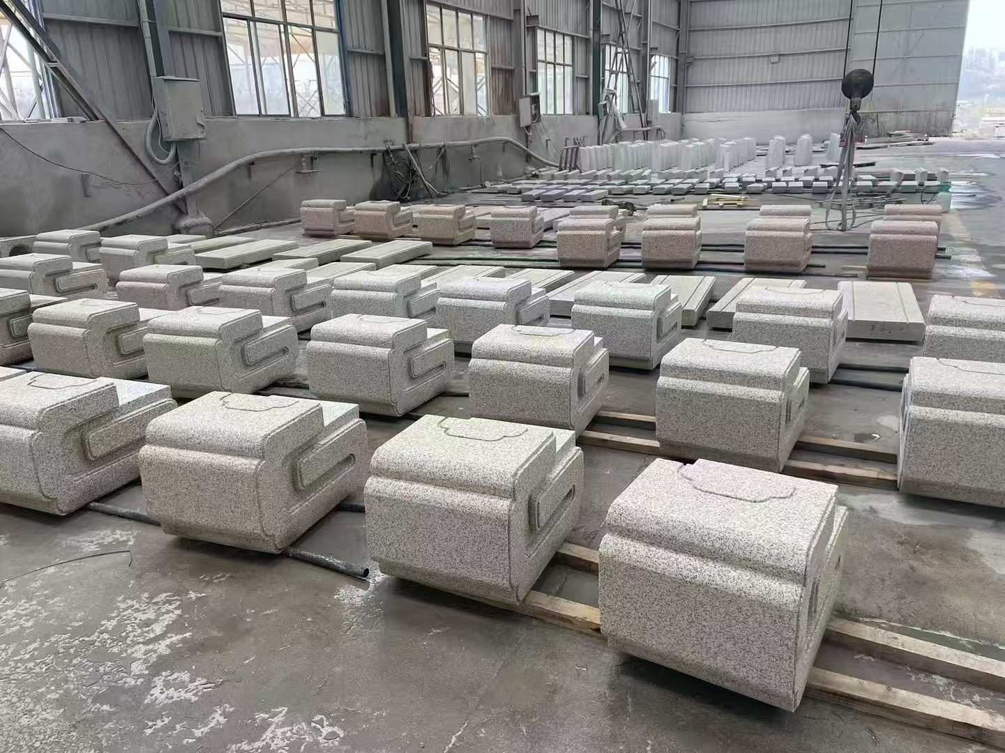 商洛 白麻花岗岩异形加工-石凳，坐凳