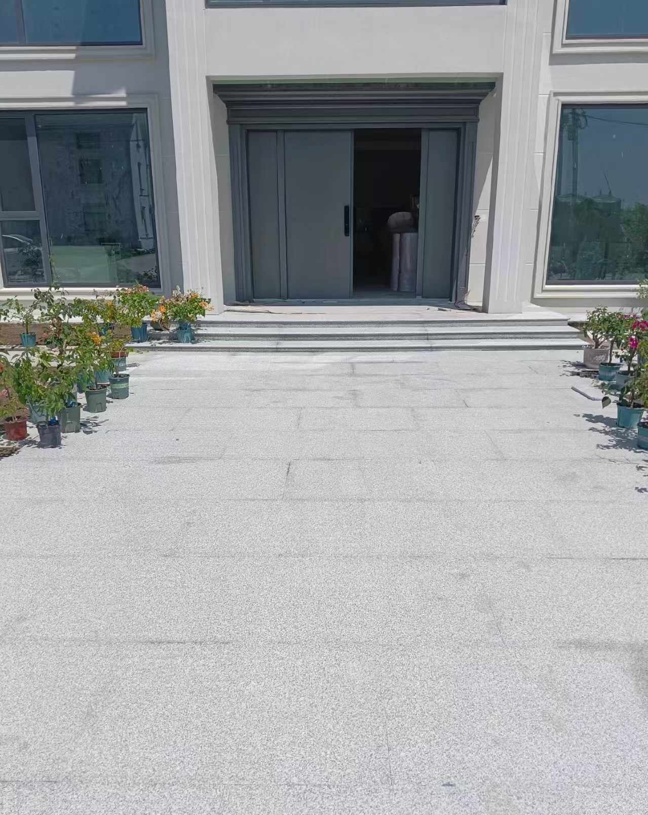 商洛 芝麻白花岗岩地铺石地面铺装