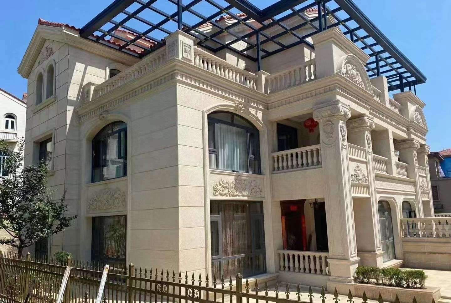 商洛 黄金麻花岗岩荔枝面别墅外墙干挂