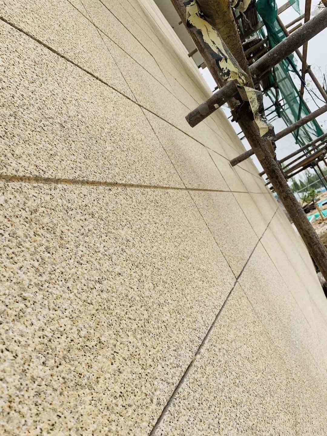 商洛 黄金麻花岗岩荔枝面外墙干挂石材效果示例