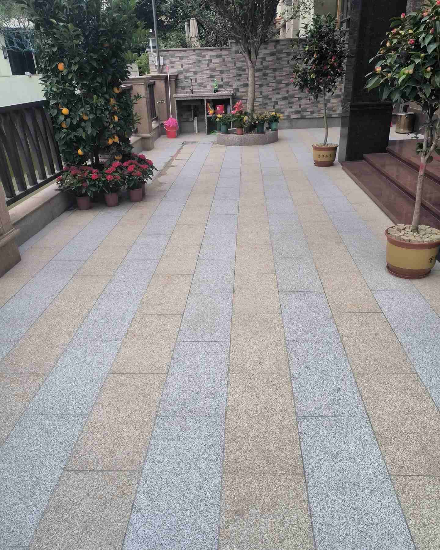 商洛 黄金麻白麻荔枝面庭院铺装展示