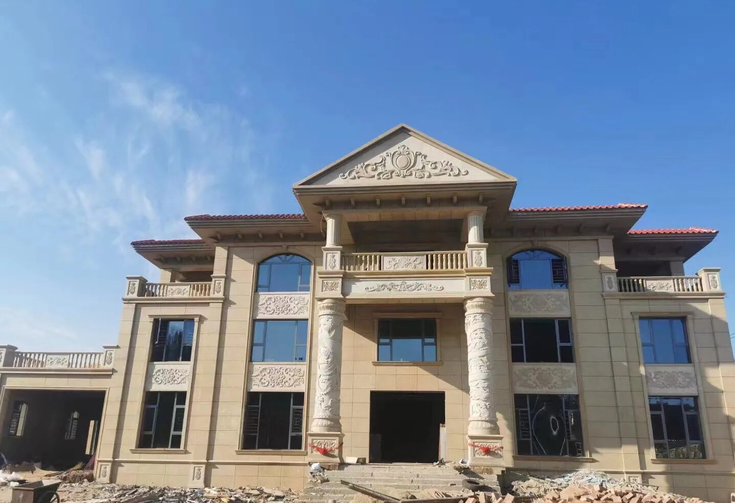 商洛 黄金麻花岗岩别墅外墙干挂