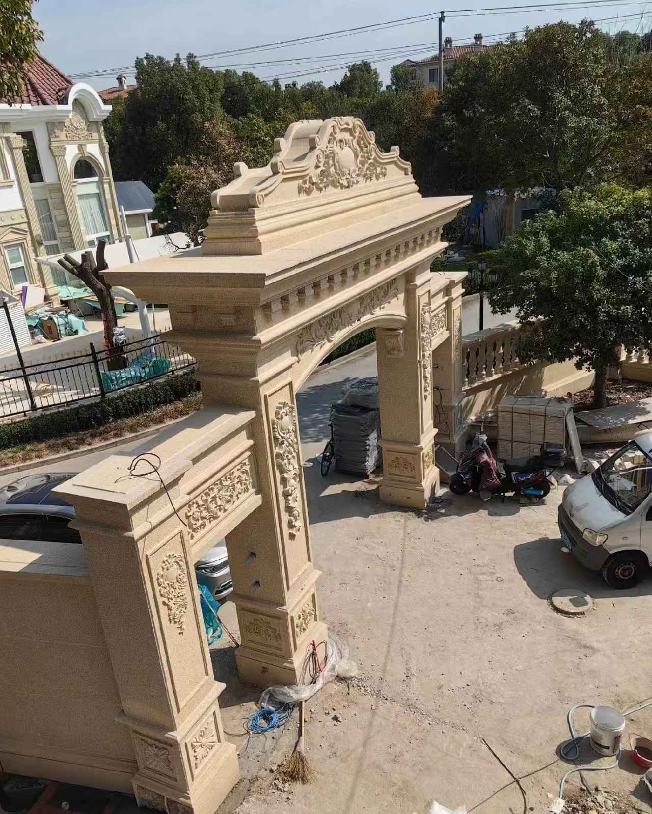 商洛 黄金麻荔枝面花岗岩别墅门楼